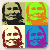 Pop Art Freedom Fighter Geronimo Getränkeuntersetzer (Vorderseite)