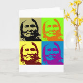 Pop Art Freedom Fighter Geronimo Karte (Gelbe Blume)