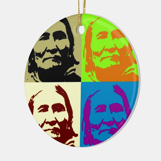 Pop Art Freedom Fighter Geronimo Keramik Ornament (Links)