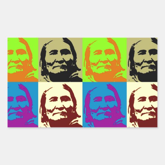 Pop Art Freedom Fighter Geronimo Rechteckiger Aufkleber (Vorderseite)