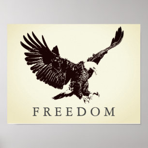 Pop-Art-Freiheit-Adler-Landung Vintage Poster