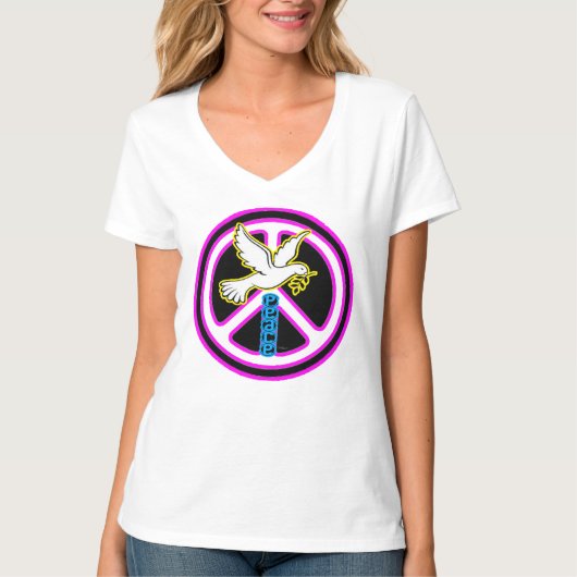 Pop-Art-Friedenssymbol Taube T-Shirt (Vorderseite)