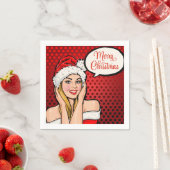Pop Art Frohe Weihnachtscocktail Napkins Serviette (Beispiel)