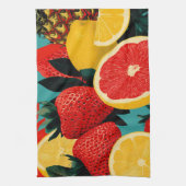 Pop-Art-Fruchtcollage-Illustration Geschirrtuch (Vertikal)
