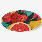 Pop Art Fruit Collage Illustration Pappteller (Schrägansicht)