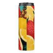 Pop Art Fruit Collage Illustration Thermosbecher (Rückseite)