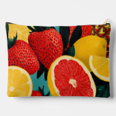 Pop Art Fruit Collage Illustration Zubehörtasche (Rückseite)