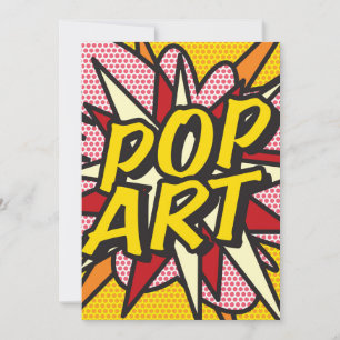 POP ART Fun Retro Comic Buch Einladung
