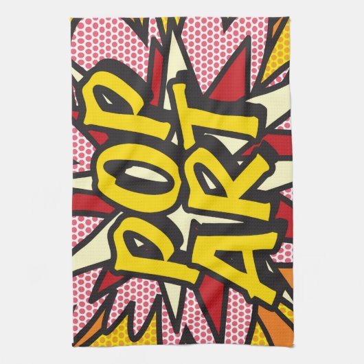 POP ART Fun Retro Comic Buch Handtuch (Vertikal)