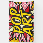 POP ART Fun Retro Comic Pop Kunst, Dichtung und Mu Banner (Vertikal)