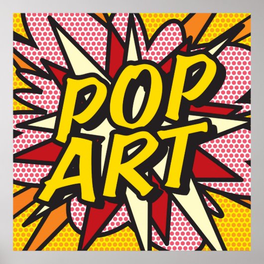 POP ART Fun Retro Comic Pop Kunst, Dichtung und Mu Poster (Vorne)