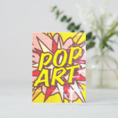 POP ART Fun Retro Comic Pop Kunst, Dichtung und Mu Postkarte (Stehend Vorderseite)