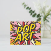 POP ART Fun Retro Comic Pop Kunst, Dichtung und Mu Postkarte (Stehend Vorderseite)