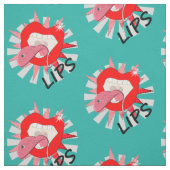 Pop Art Funky Bold Red Lips Piercings Novelty Stoff (Muster)