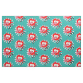 Pop Art Funky Bold Red Lips Piercings Novelty Stoff (Fat Quarter (45,7 x 55,9 cm))