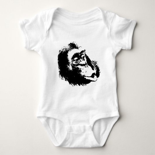 Pop Art Funny Chimpanzee Baby Strampler (Vorderseite)