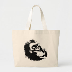 Pop Art Funny Chimpanzee Jumbo Stoffbeutel