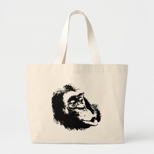 Pop Art Funny Chimpanzee Jumbo Stoffbeutel (Vorne)