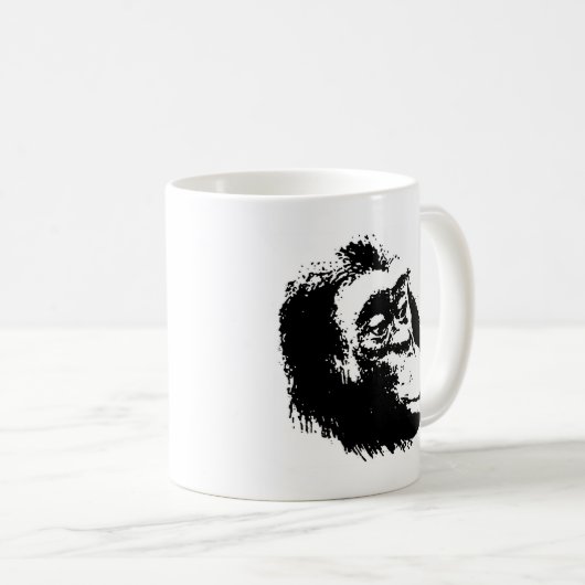 Pop Art Funny Chimpanzee Kaffeetasse (VorderseiteRechts)
