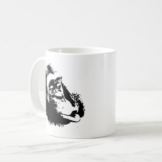 Pop Art Funny Chimpanzee Kaffeetasse (Vorderseite Links)