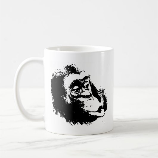 Pop Art Funny Chimpanzee Kaffeetasse (Links)