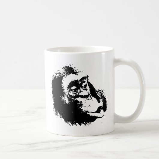 Pop Art Funny Chimpanzee Kaffeetasse (Rechts)