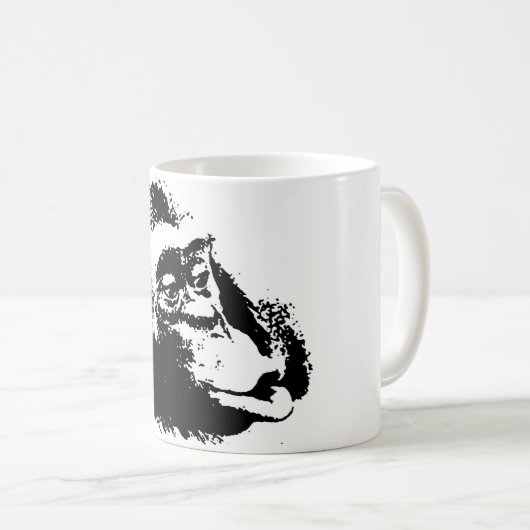 Pop Art Funny Chimpanzee Kaffeetasse (VorderseiteRechts)