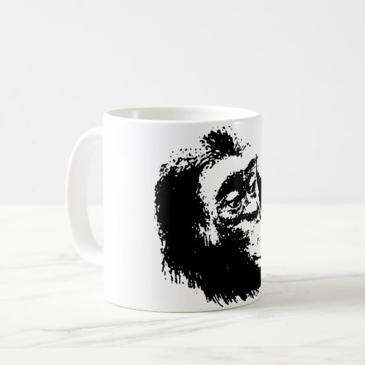 Pop Art Funny Chimpanzee Kaffeetasse (Vorderseite Links)