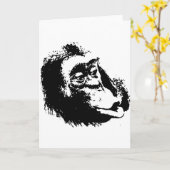 Pop Art Funny Chimpanzee Karte (Gelbe Blume)