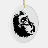 Pop Art Funny Chimpanzee Keramik Ornament (Rechts)