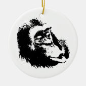 Pop Art Funny Chimpanzee Keramik Ornament (Vorne)