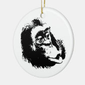 Pop Art Funny Chimpanzee Keramik Ornament (Links)