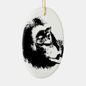 Pop Art Funny Chimpanzee Keramik Ornament (Rechts)