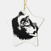 Pop Art Funny Chimpanzee Keramik Ornament (Links)