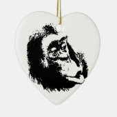Pop Art Funny Chimpanzee Keramik Ornament (Rechts)