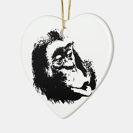 Pop Art Funny Chimpanzee Keramik Ornament (Links)