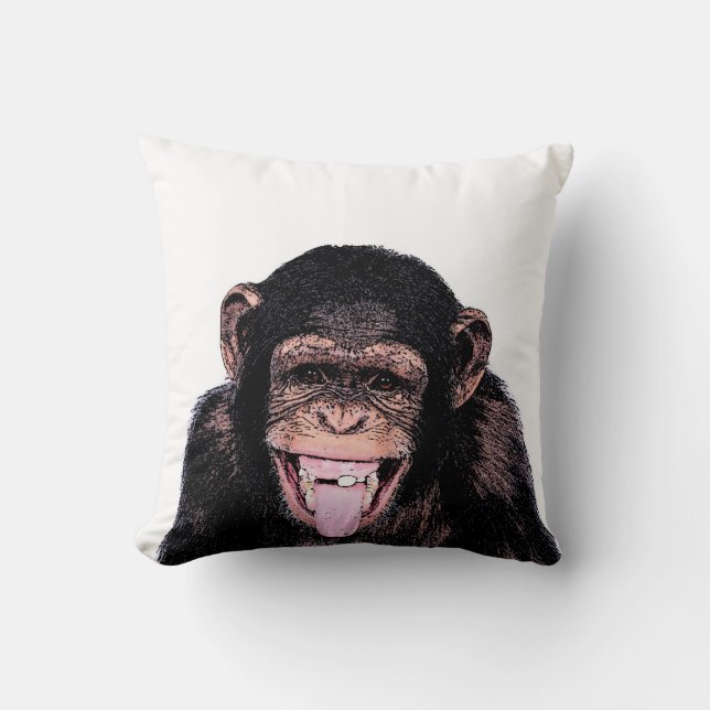 Pop Art Funny Chimpanzee Kissen (Vorderseite)