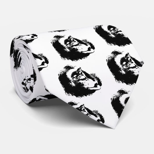 Pop Art Funny Chimpanzee Krawatte (Gerollt)