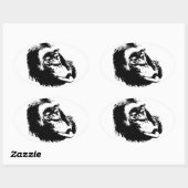 Pop Art Funny Chimpanzee Ovaler Aufkleber (Blatt)