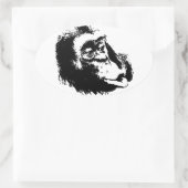 Pop Art Funny Chimpanzee Ovaler Aufkleber (Tasche)