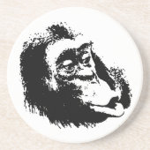 Pop Art Funny Chimpanzee Sandstein Untersetzer (Vorne)