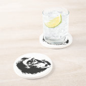 Pop Art Funny Chimpanzee Sandstein Untersetzer (Seite)