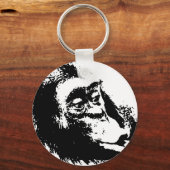 Pop Art Funny Chimpanzee Schlüsselanhänger (Vorderseite)