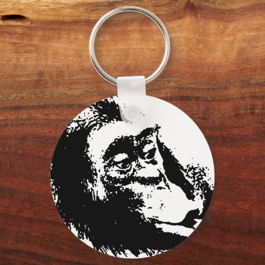 Pop Art Funny Chimpanzee Schlüsselanhänger (Vorderseite)