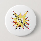Pop Art gebrochen Kettenexplosion kühne Comic Stil Button (Vorderseite)