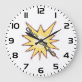Pop Art gebrochen Kettenexplosion kühne Comic Stil Große Wanduhr (Vorderseite)