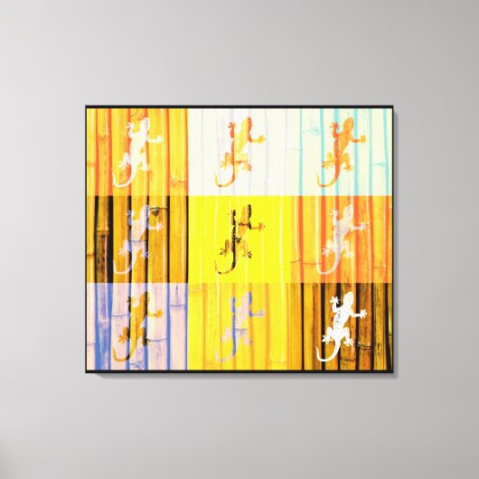 Pop Art Geckos - Wrapped Canvas Leinwanddruck (Vorderseite)