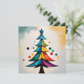 Pop Art Geometric Christmas Trecles Feiertagskarte (Stehend Vorderseite)