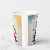 Pop Art Geometric Christmas Trecles Pappbecher (Links)