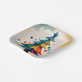 Pop Art Geometric Christmas Trecles Pappteller (Gewinkelt)